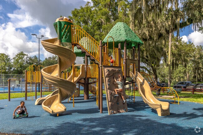 Local kids can spend hours at the large Nye Jordan Park playground.