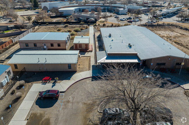 An aerial view of Mark Armijo Academy.