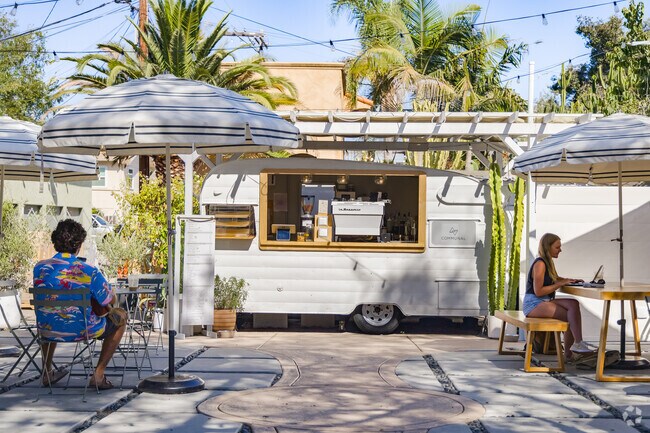 Just south of Burlingame along 30th Street are many places to explore such as Communial Coffee.