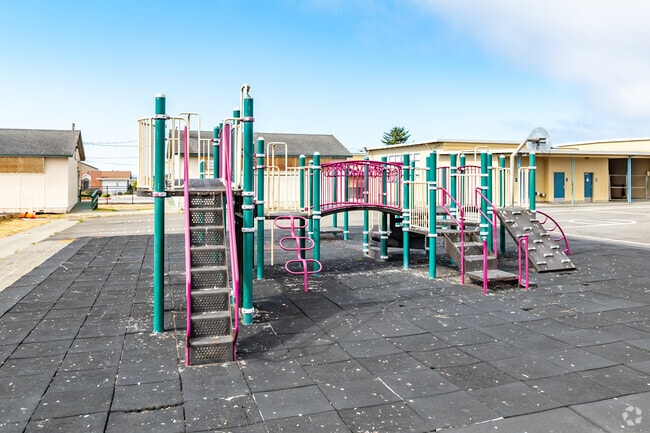 The playground at Alice Birney Elementary School is a lot of fun for students.