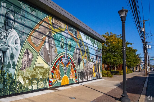 Check out the art scene in the town of Glassboro near Harrison Township.