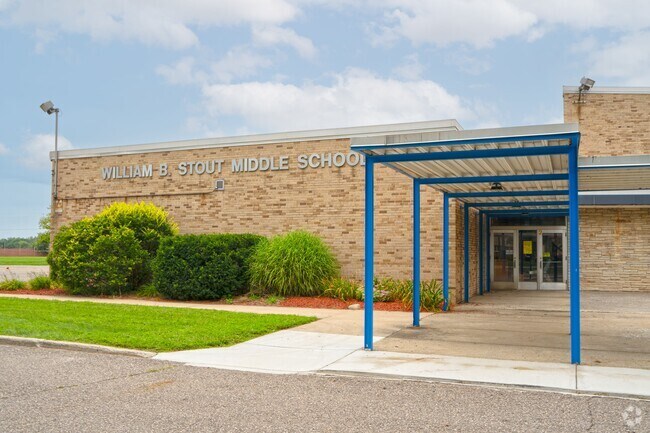 Welcome to the Stout Middle School in Snow Woods, home of the Falcons.