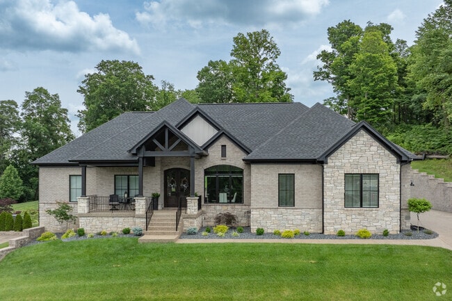 This new home in Shepherdsville has Craftsman style features in a serene setting.