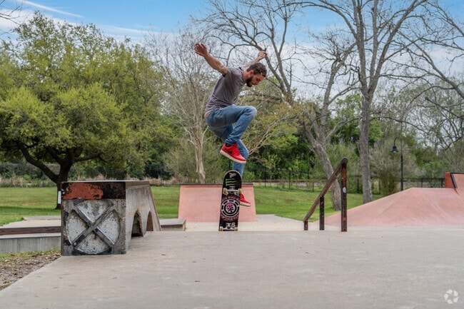 The Alvin Skate Park is a popular location for skaters in the Hillcrest area.