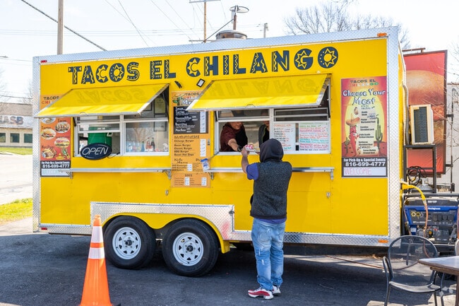 Try some authentic tacos for lunch at Tacos El Chilango sitting at Englewood Ct & E 23rd St.