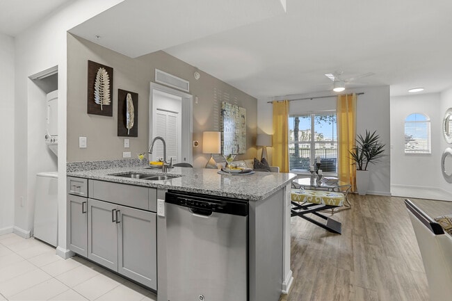 Renovated I Living and dining areas with hard-surface vinyl plank flooring