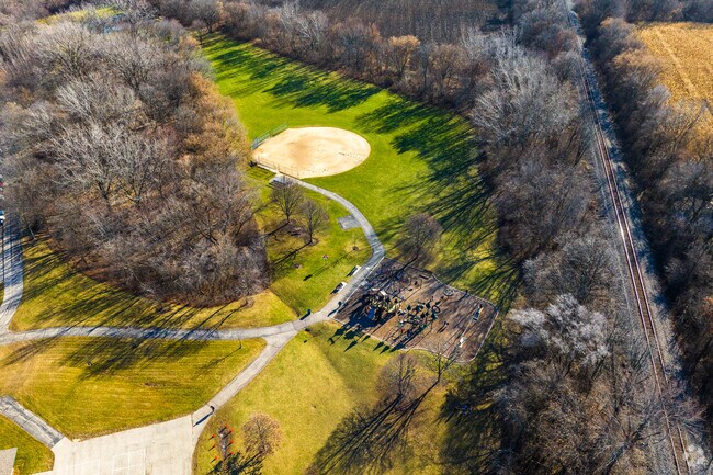 Meadowview School features a playground and green space for students.