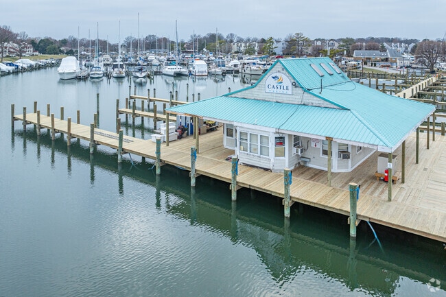 Boats take off from Castle Marina to fish and sail along the surrounding waterways.