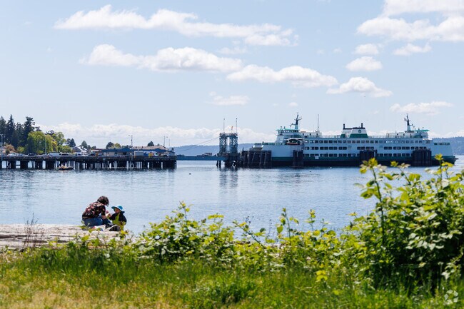 Locals can watch the ferries come and go across the Puget Sound at Lincoln Park.