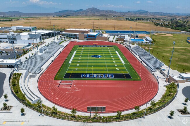 Newly constructed football field seen at Liberty High School in Winchester.