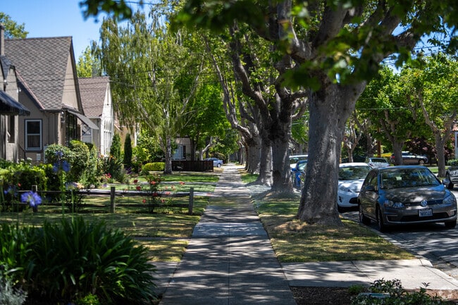 Burlingame Gardens features tree-lined streets with beautiful sidewalks.