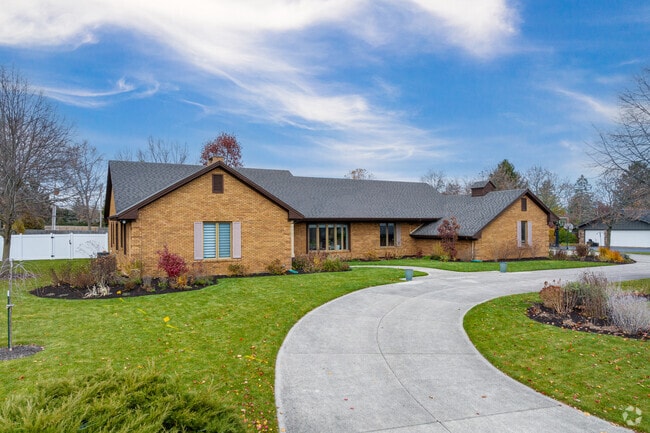 A good majority of Fort Wayne's Hacienda Village homes feature circular driveways.