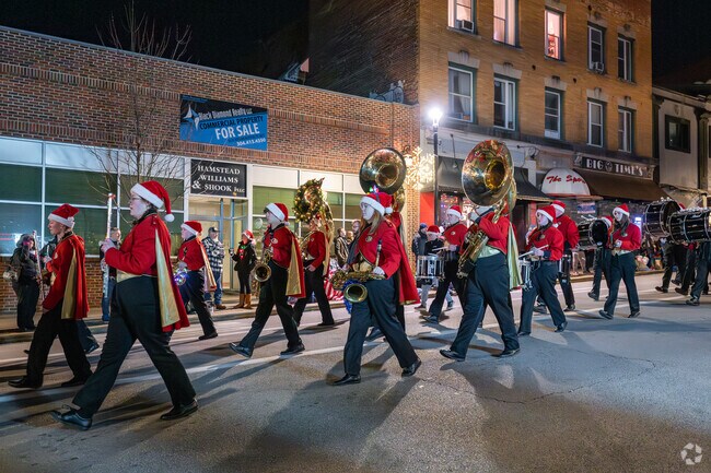 Marching bands played for the crowd at the Morgantown Christmas Parade.