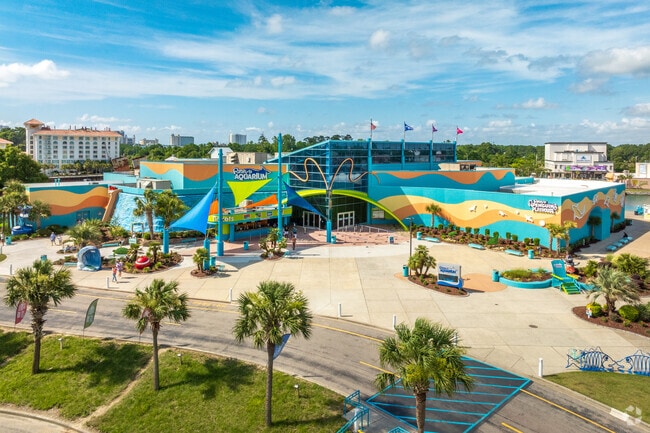 Ripley's Aquarium displays various marine life and has shows daily in Downtown Myrtle Beach.