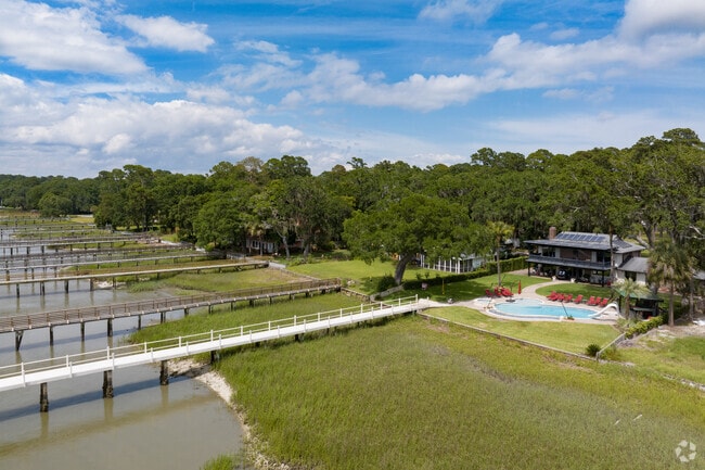Wilmington Island Road is home to many waterfront estate homes.