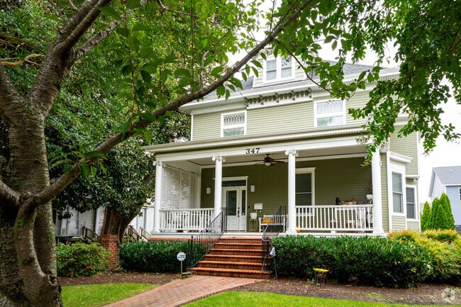 With large front porches, Craftsman style homes in Pasture Point are a great place to unwind.