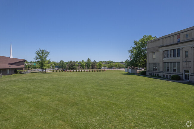 St. Bernard-St. Mary Elementary school is located on a large campus with plenty of green space.