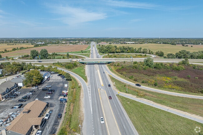 Route 47 is a modest commercial corridor with big-box stores like Jewel-Osco and Aldi.