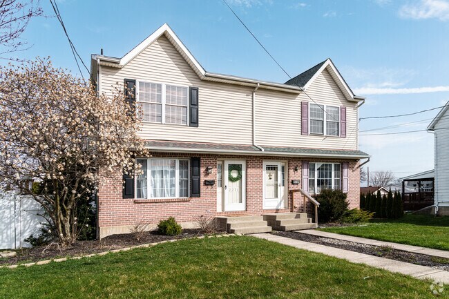 Newer duplex homes can be found mixed in with older West Catasauqua homes.