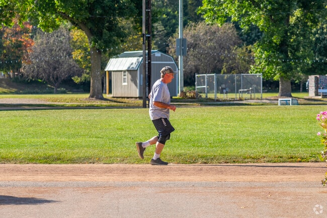 Live a healthy lifestyle by running or walking on the track at Soldier Field Memorial Park.