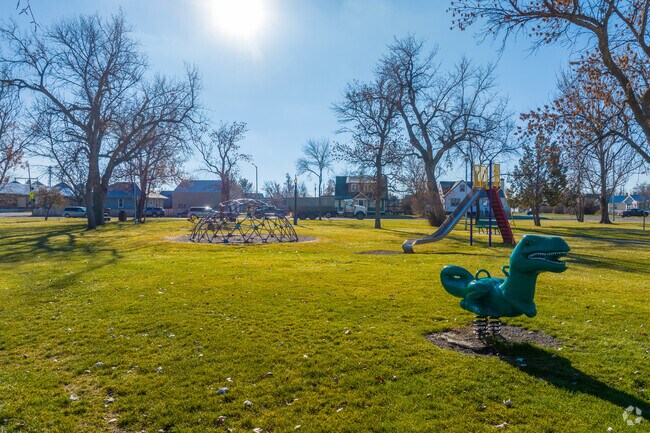 Hardin kids laugh and play freely at Custer Park’s open grassy areas.