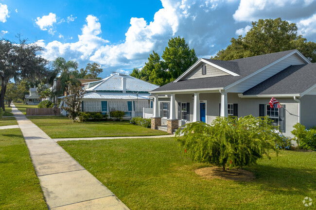 Enjoy a peaceful walk down the community sidewalks of East BArtow.