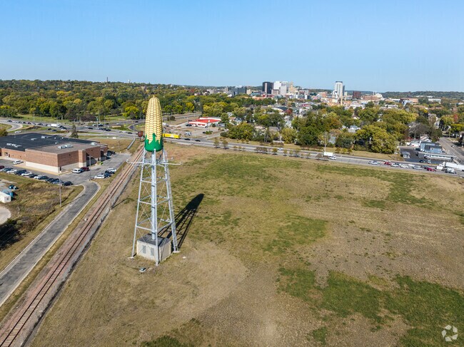 Meadow Park features iconic landmarks like the corn tower, adding charm to the community.