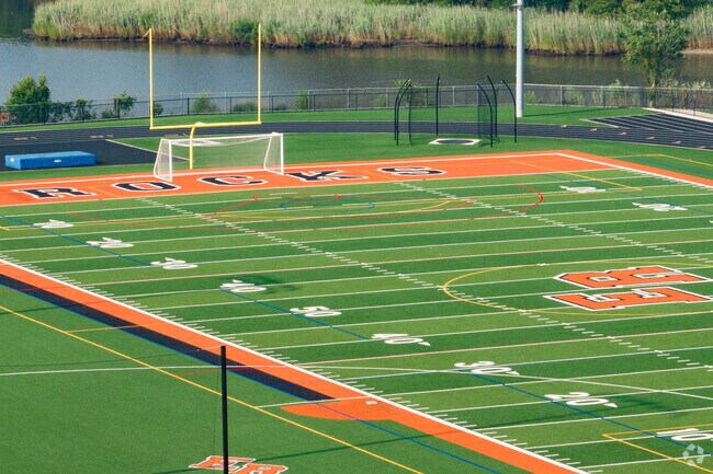 There is a well maintained field at East Rockaway High School.