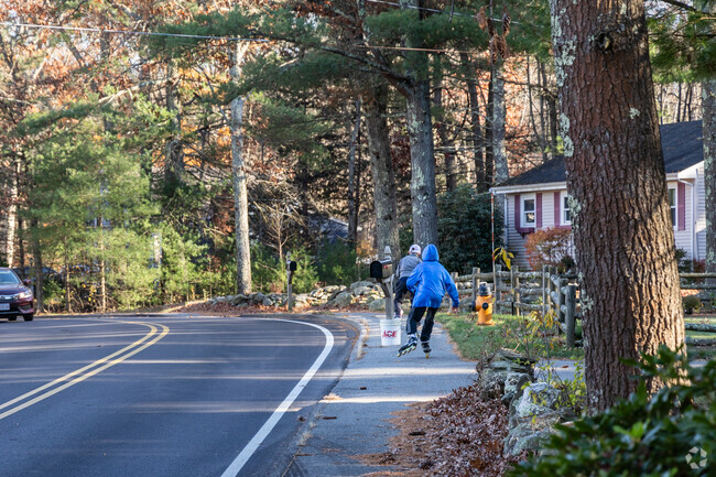 Young Oliver Ames High School/Metacomet area residents get some exercise in.