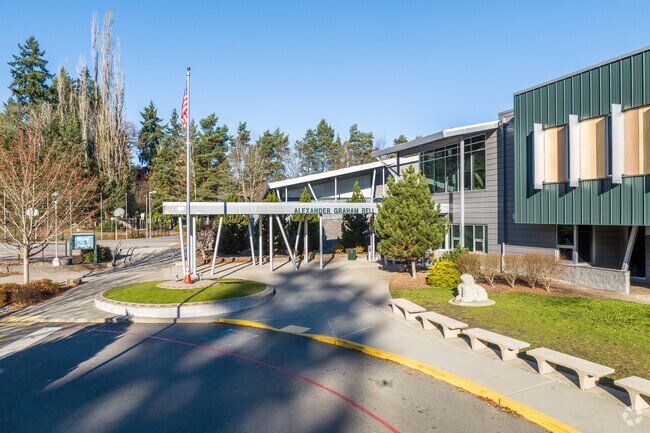 Alexander Graham Bell Elementary School's main entrance.