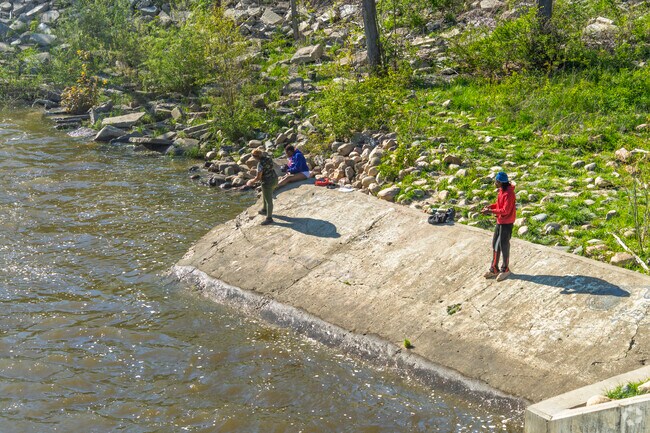 Down the road from Eastside is the Kearsley Dam, where locals go fishing.