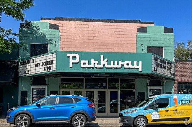Live music, comedy shows, and classic movies are shown at the Parkway Theater.
