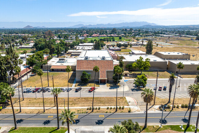 The Sherman Indian High School offers a sprawling campus when viewed from above.