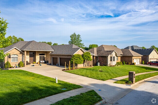 A row of contemporary brick homes line a residential street in the Southside neighborhood.