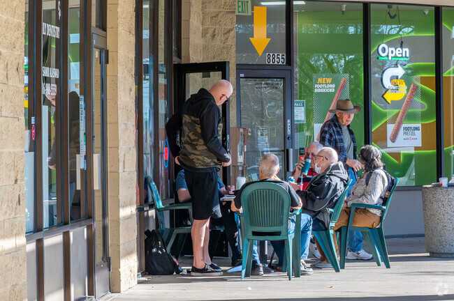 Sit outside with friends at the Donut Spot in Orangevale.