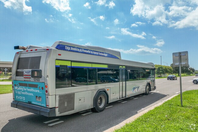 Bus stops can be found around Bayway Isles.