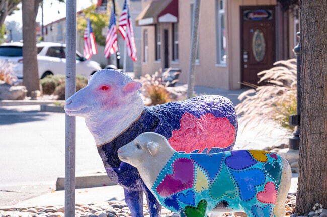 Art sculptures greet visitors in downtown Rio Vista.