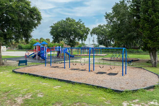 Christa McAuliffe Elementary School has several play areas for younger students.