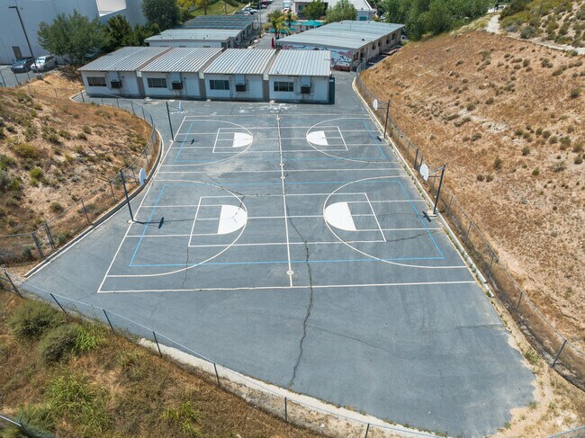 The blacktop at Sequoia Charter School in Santa Clarita, CA has 2 basketball courts.