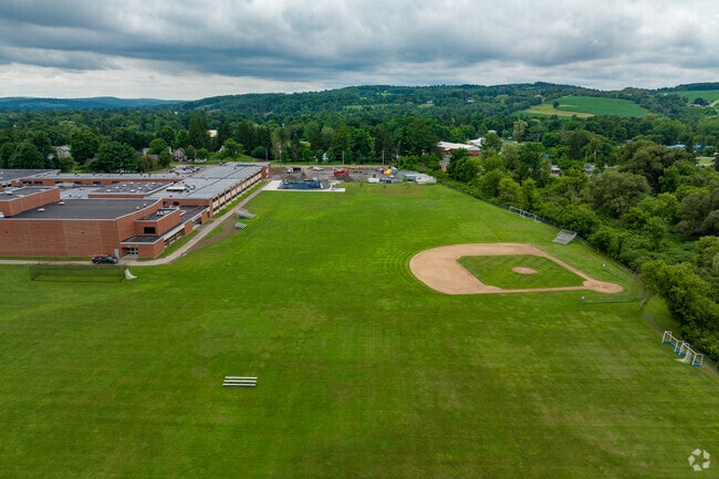 Homer Junior High School has a nice baseball field for students.
