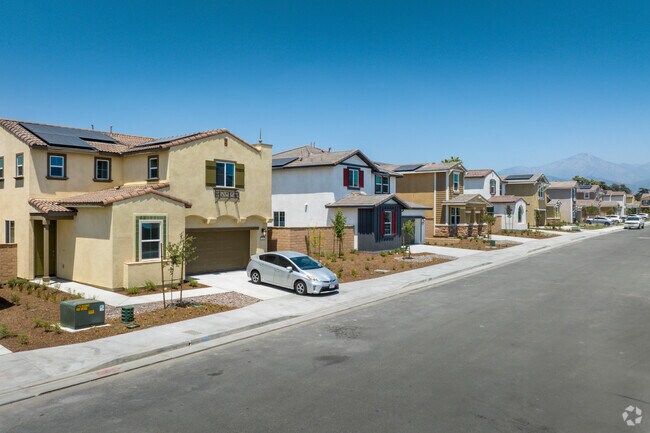 A new community with access to a neighborhood park seen in West Redlands.