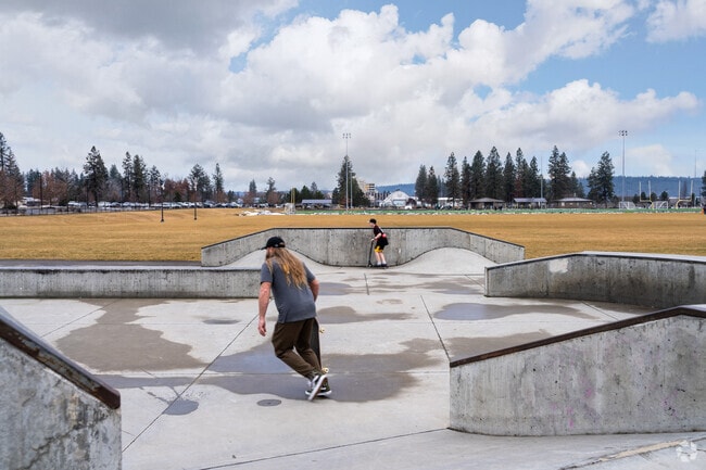 Northwest Spokane features a modern skatepark with ramps and rails for skaters.