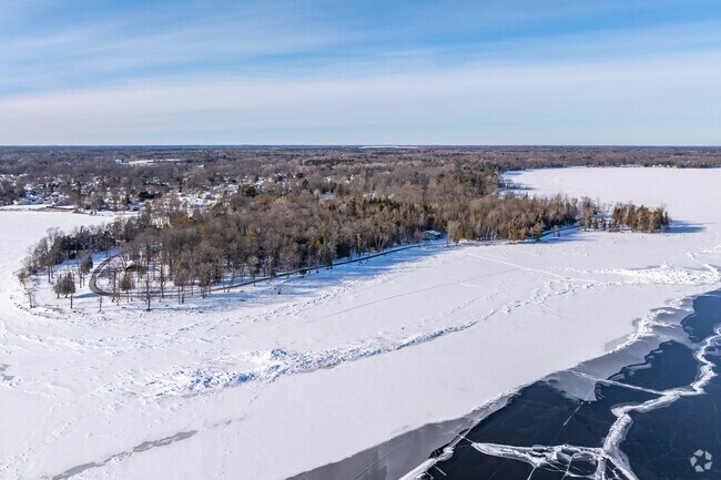 John Henes Park in Menominee a great wooded hiking trails and a beach for summer swimming.