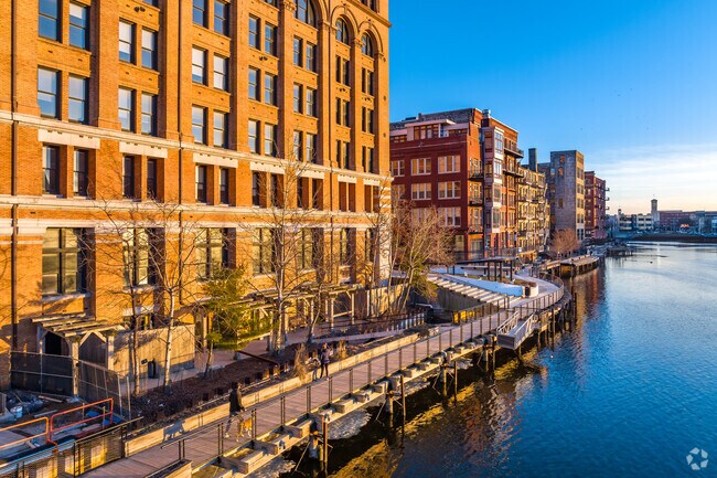 Condos along the Milwaukee River in the Historic Third Ward.