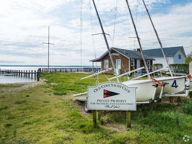 Old Cove Yacht Club welcomes visitors to Nassau Point in Cutchogue.
