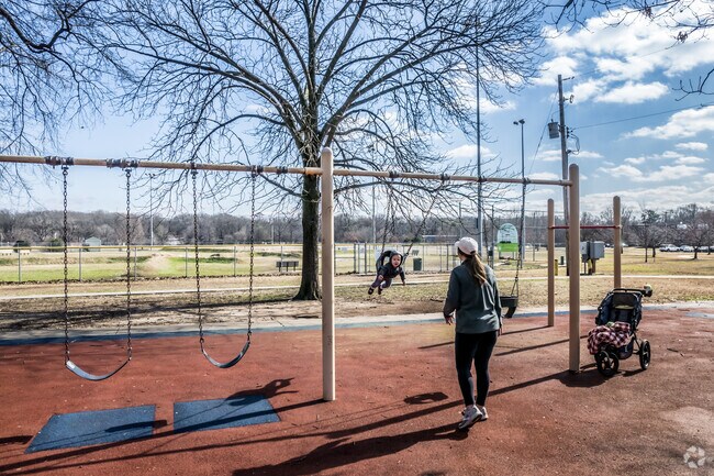 Children love swinging on the swingset at Sea Isle Park in Colonial Acres.