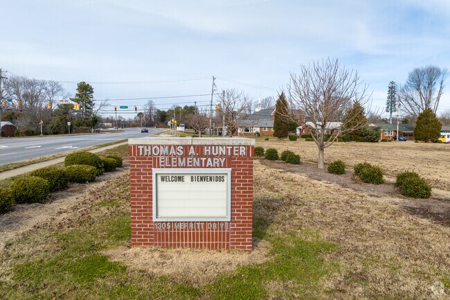 Parents stay informed with reminders from the staff on the sign outside of Hunter Elementary.