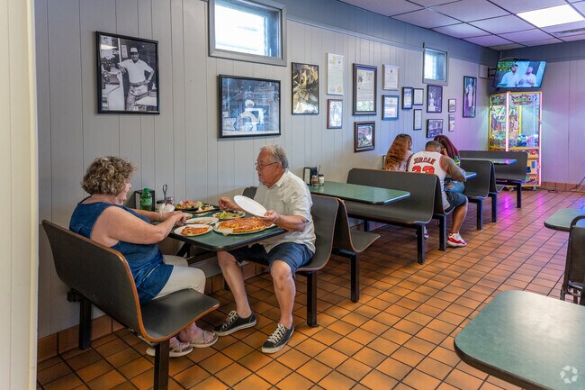 O'Scugnizzo's Pizzeria, opened since 1914 near Cornhill, is known for its upside-down pizza.