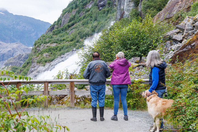 Nugget Falls captivates the many visitors to the Mendenhall Glacier park.