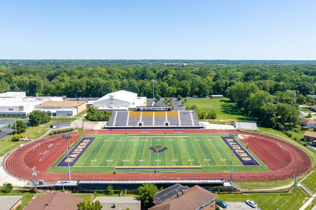 Reynoldsburg High School features a football field.